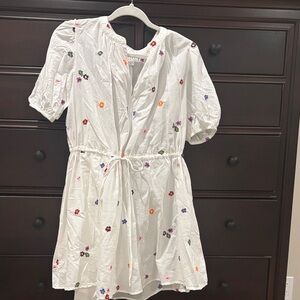 Velvet by Graham & Spencer -White Dress with Colorful Embroidery